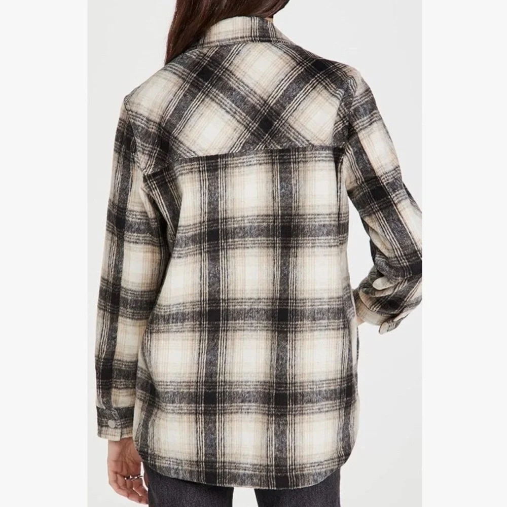 NWT Blank NYC Plaid Shacket in Checked Out XS New Flannel Jacket Shirt Oversized - Picture 7 of 11